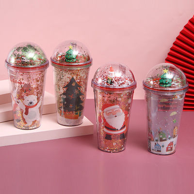 500 ml Weihnachtsflasche aus Kunststoff mit süßem Wasserflaschendesign für nachhaltiges Trinken
