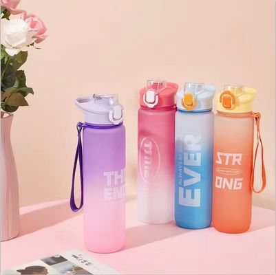 Gym Outdoor Activity 1L Sportflasche aus Kunststoff mit Zeitmarker und ohne Isolierung