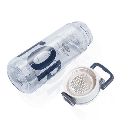 Strohart Öko-freundliche BPA-freie Tritan-Sportflasche mit Zeitmarker und Handgriff für Outdoor-Sportreisen