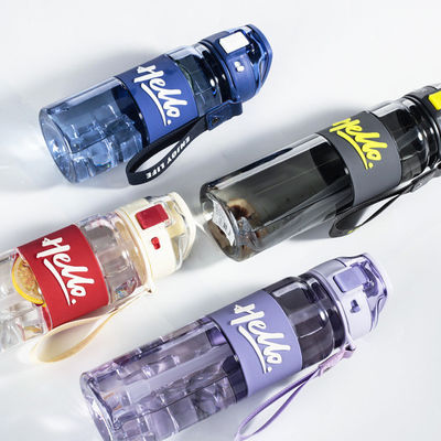 Tritan Sport Gym Wasserflasche mit Zeitmarker und Stroh bleiben den ganzen Tag hydratisiert