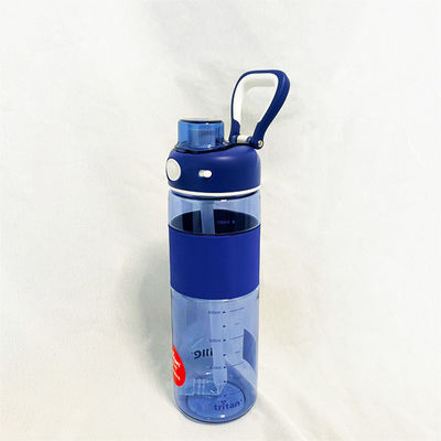 Schwarz undichtes Tritan BPA-freies Sport-Wasserkrug mit Zeitmarker 680ml Kunststoff-Motivationsflasche