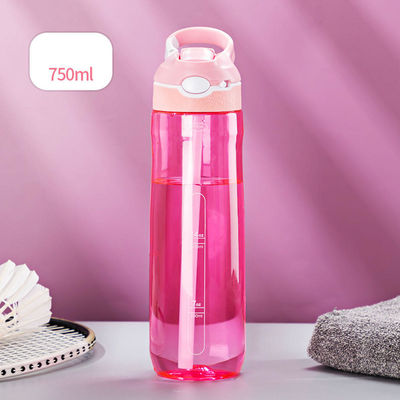 750 ml Fitness-Protein-Strein-Shaker Flasche mit Stroh Tritan Nahrungsmittel Silikon-Wasserflasche