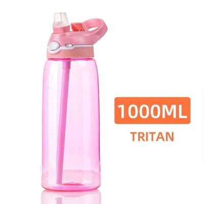 Halten Sie sich mit dieser 1 Liter BPA-freien Wasserflasche aus Tritan-Kunststoff und Stroh gehalten hydratisiert