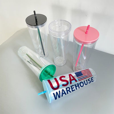 Isolierter Kunststoff-Tumbler 24oz Doppelwand-Acryl-Becher für heiße/kalte Getränke