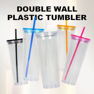 24oz Acryl-Doppelwand-Kalt-Tumbler, benutzerdefinierte Farbe, Plastik-PP-Tasse für Partybedarf