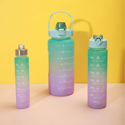 2000 ml 900 ml 300 ml 3 in 1 spezielle Plastikhalmflasche mit Zeitmarker für Fitnessstudio und Sport