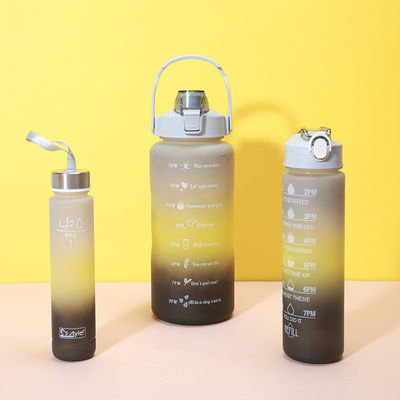 2000 ml 900 ml 300 ml 3 in 1 spezielle Plastikhalmflasche mit Zeitmarker für Fitnessstudio und Sport