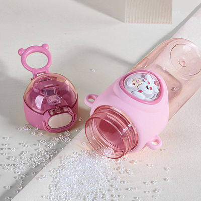 2023 Trending Plastik-Wasserflasche mit Doppel-Spout und Langstroh Unisex