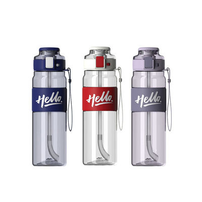 Direktes Trinken Flip Strohwasserflasche mit 680 ml und 860 ml Kapazität Tritan Kunststoff