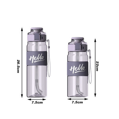 Direktes Trinken Flip Strohwasserflasche mit 680 ml und 860 ml Kapazität Tritan Kunststoff