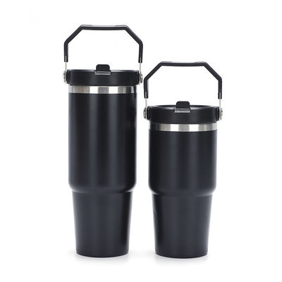 304 Edelstahl-Wärmeflasche Isolierte Reisekoffeebecher mit Deckel und Griff Probe