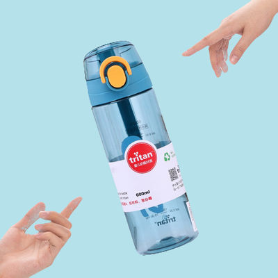 600 ml Tritan Durchsichtige Wasserflasche Kunststoff Sportgetränke Flasche mit Deckel