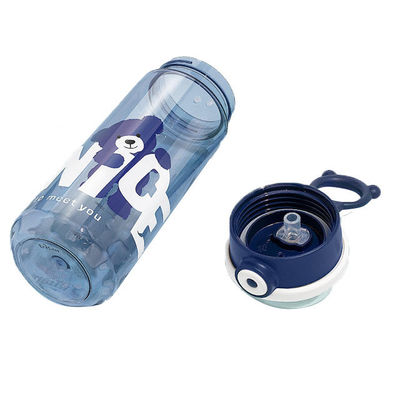 Tragbare, umweltfreundliche, BPA-freie, klares Tritan, Trinkwasser aus Plastik, Bärenflasche mit Stroh für Kinder