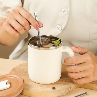 Maßgeschneiderte 500 ml tragbare Wasserflasche aus Edelstahl mit breitem Mund und Griff