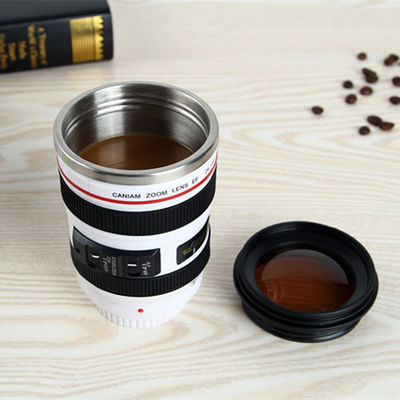 400 ml Isolierte automatische Drehkamera mit Umrührung Linsenform Kaffeetasse für den Nomaden