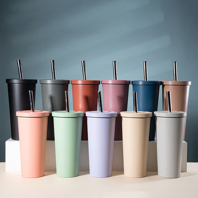 24 Unzen Plastik-Doppelwand-Wiederverwendbares Blase-Milch-Tee-Tasse BPA-frei und benutzerdefiniertes Logo