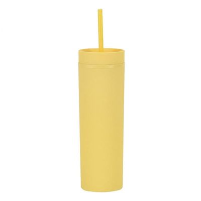 16oz benutzerdefinierte Matte-Wasserflasche Doppelwand Acryl-Tumbler Kaffee-Milchbecher mit Stroh