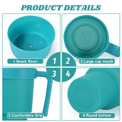 Maßgeschneiderte farbige Kaffeebecher 2 in 1 Kino Getränke Tasse mit Snack Tray und Stroh