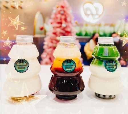 Custom 500ml PET Kunststoff Schneemann Weihnachtsflasche für Getränke Dekoration