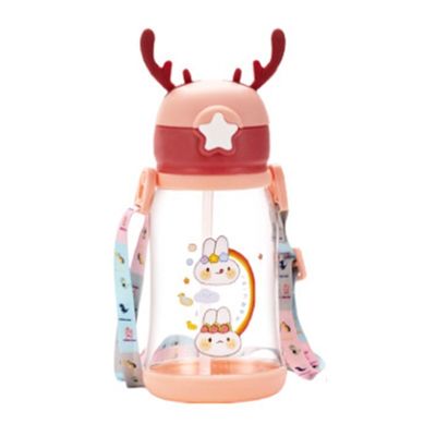 Große Kapazität Kinder Strohwasserbecher Karikatur Sommer 600ml mit individueller Farbe