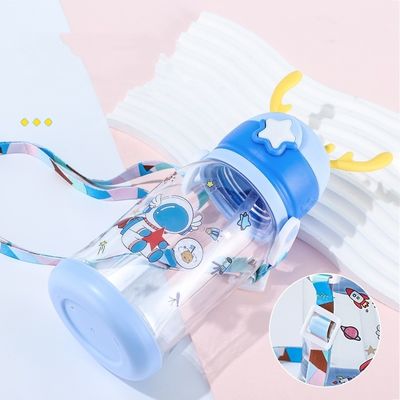 600 ml Kapazität Custom Logo Transparente Lebensmittelqualität Plastikstrohbecher für Kinder