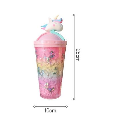 Zurück in die Schule Wasserflasche Neues Doppelwand-Plastik-Tumbler mit Stroh und Deckel