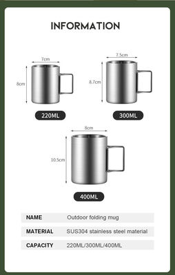 Outdoor Camping Breitmunde Edelstahl-Wasserbecher mit Griff und individuellem Logo