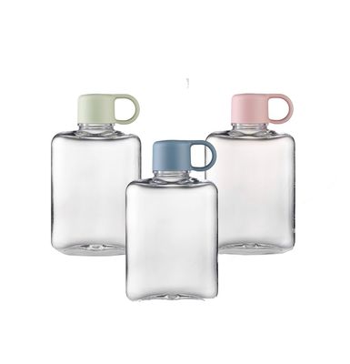 TOUR Outdoor-Aktivität Tritan 360/500 ml tragbare kleine Quadratklare Plastikflasche mit Wasser