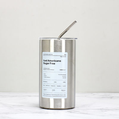 Edelstahl 320ml/600ml Doppelwand dünn gerade isolierte Kaffeetrinkbecher mit Deckel und Stroh