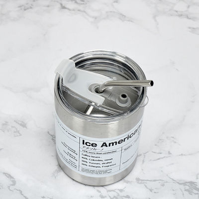 Edelstahl 320ml/600ml Doppelwand dünn gerade isolierte Kaffeetrinkbecher mit Deckel und Stroh