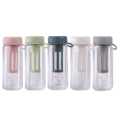 450 ml 600 ml tragbare klare BPA-freie Tritan-Plastik-Wasserflasche mit Waage für das Fitnessstudio