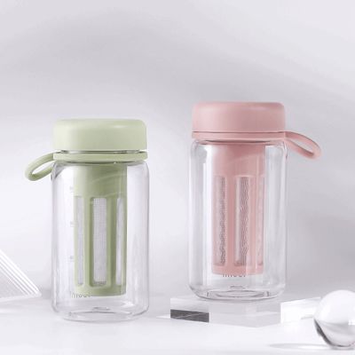450 ml 600 ml tragbare klare BPA-freie Tritan-Plastik-Wasserflasche mit Waage für das Fitnessstudio