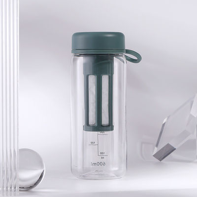 450 ml 600 ml tragbare klare BPA-freie Tritan-Plastik-Wasserflasche mit Waage für das Fitnessstudio