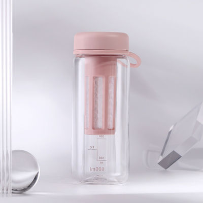 450 ml 600 ml tragbare klare BPA-freie Tritan-Plastik-Wasserflasche mit Waage für das Fitnessstudio