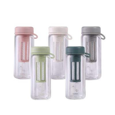 450 ml 600 ml tragbare klare BPA-freie Tritan-Plastik-Wasserflasche mit Waage für das Fitnessstudio