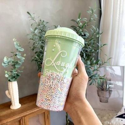 Wärmedämmungsleistung 550 ml klares, BPA-freies Glitter Eis
