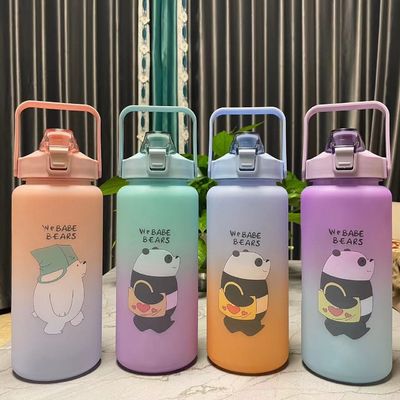 Umweltfreundliche BPA-FREI Farbverlängerungen Motivationsgymnastik Fitness Sport Tritan Wasserflasche Set
