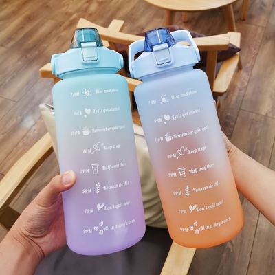 Gradient Farbe Große Kapazität Frosted Wasserbecher Strohbecher Ideal für Outdoor-Abenteuer