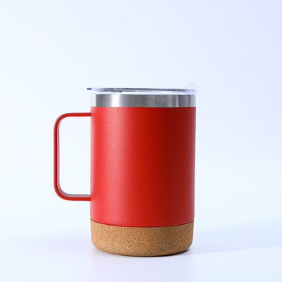 Stylische Edelstahl-Kaffee-Tasse 12oz/16oz mit Korkboden und HANDGREIP