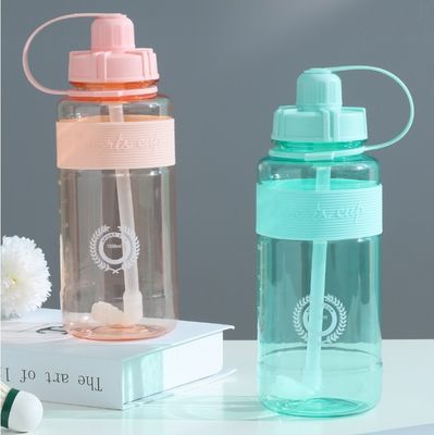 Unisex direkt trinken 1000 ml BPA frei Tritan Motivations Fitnessstudio Plastik Wasserflasche mit Zeitmarker
