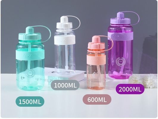 Unisex direkt trinken 1000 ml BPA frei Tritan Motivations Fitnessstudio Plastik Wasserflasche mit Zeitmarker