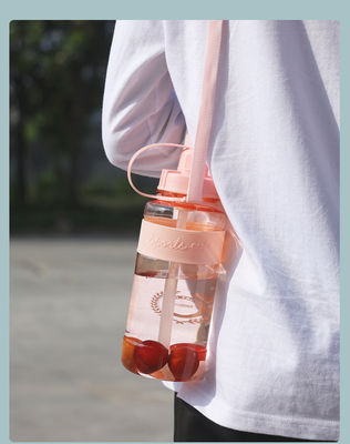 Unisex direkt trinken 1000 ml BPA frei Tritan Motivations Fitnessstudio Plastik Wasserflasche mit Zeitmarker