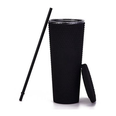 Mehrfachverwendbare Diamantgetränke 24 oz Mehrfarbiger schwarz gefüllter Tumbler mit Deckel und Stroh
