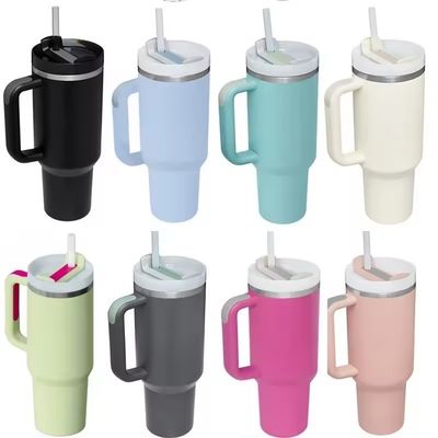 angepasste Farbe 40oz Kapazität Edelstahl Reisetumbler mit Griff für unterwegs