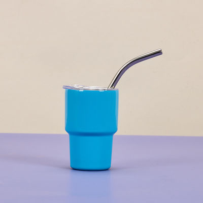 2 Unzen Edelstahl Wasserflasche amerikanischer Stil Design Mini Taschenbecher mit Strohhalmen