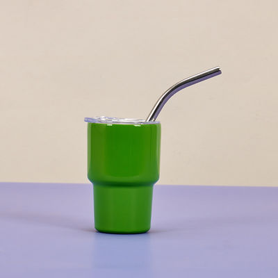 2 Unzen Edelstahl Wasserflasche amerikanischer Stil Design Mini Taschenbecher mit Strohhalmen