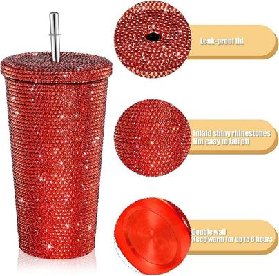 500 ml/750 ml Tumbler angepasste Farbe Doppel isolierte Edelstahl Outdoor-Reisebottel mit Strohhalmen