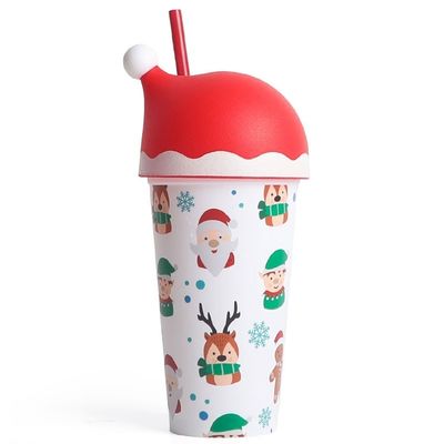 20 OZ Weihnachtskaffeebecher 600 ml Luxus Custom Logo Neuheit Strohbecher für Weihnachten