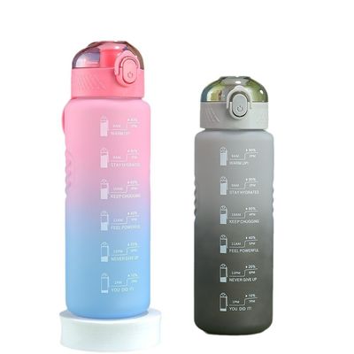 32oz 1000ml Motivations-Sport-Wasserflasche mit Fluss Flip Top Lecksicherung Deckel Portable