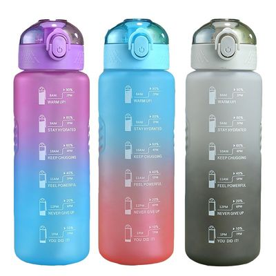 32oz 1000ml Motivations-Sport-Wasserflasche mit Fluss Flip Top Lecksicherung Deckel Portable